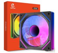 GSCOLER 120mm PC Fan, ARGB Daisy Chain PWM Case Fan with Dual-Sided Infinity Mirror, High Airflow 52.6 CFM, Quiet HDB Bearing <32.5dBA, 5V 3-Pin Sync, 800-1800RPM, Single Fan, Forward Blade, Black