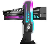 GSCOLER X7-Pro GPU Support Bracket with Temp Display, 5V ARGB Graphics Card Support, Adjustable Height GPU Sag Bracket with Magnet and Non-Slip Sheet, Aluminum Anti Sag GPU Stand, 60-163mm