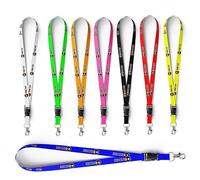 GSCSP Personalised Lanyards for Neck with Card Holder - Custom Christmas, Visitor, Ideal for ID Cards and Pin Badges (Blue)