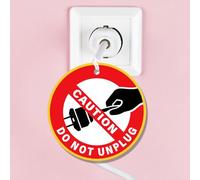 GSCWLD 10 PCS Do Not Unplug Warning Sign Cards,2.6 Inch Removable Round Caution Do Not Unplug Tags for Refrigerator,Machinery,Office,Workplace,Sump Pump,Server Racks