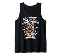 GSD Alsatian Dog Breed Yes Im with The Crazy German Shepherd Tank Top