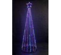 GSD LED Twinkling Maypole Trees, 1.4m to 4m Size, Vibrant Multi Color or Ice & Warm White Mixed - Indoor or Outdoor (1.8m (490 LED Lights), Vibrant Multi Colour)