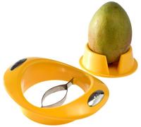 GSD Mango Slicer with Stand, Stainless Steel, Silver/Yellow, 16.99 x 14 x 5 cm