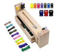 GSDGV Bracelet Maker Making Kit, Adjustable Jig for DIY Craft Hand Bracelet Braiding, Wood Wristband Maker with 10 Paracord and 10 Clips