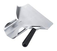 GSDGV French Fries Shovel, Non-Slip Stainless Steel Funnel Scoop Ice Scoop, Fry Bagger Scooper Chip with Handles for Home Kitchen(Single Handle)