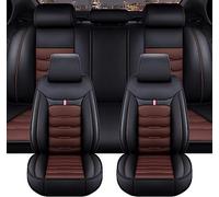GSDOMJ Car Seat Covers Fit For BMW 2 Series 218i Active Tourer Genuine leather waterproof and breathable 5-seat seat cover auto parts,Black coffee