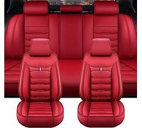 GSDOMJ Car Seat Covers Fit For Land Rover Range Rover Sport Range Rover 4 Disy Sport Discovery Rot Genuine leather waterproof and breathable 5-seat seat cover auto parts，Red