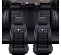GSDOMJ Car Seat Covers Fit For VW VW 2009-2019/VW VW Amarok 2010-2018 Genuine leather waterproof and breathable 5-seat seat cover auto parts，Black