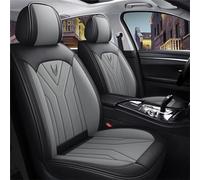 GSDOMJ Car Seat Covers Fit For Vw VW T-Prime Taigo Saveiro GOL Cross Coupe CrossBlue Routan Nivus Tiguan Allspace Leather Front and Rear Seat Protector seat cover，Black Grey