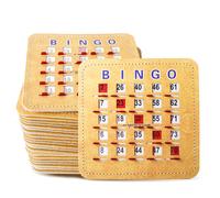GSE 5Ply Stitched Shutter Bingo Cards Finger-Tip Shutter Slide Bingo Cards Easy-Read Large Print Bingo Cardboard with Sliding Windows (50-Pack)