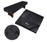GSE Games & Sports Expert 12' Black Heavy-Duty Leatherette Shuffleboard Table Cover for Shuffleboard Table Accessories