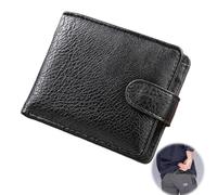 Gsedaox Mens RFID Blocking Genuine Leather Tri fold Wallet, Black,Credit Carder Holder Bi fold Purse,Personalized Black Engraved Real Soft Leather Wallet