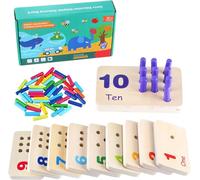 Gserin Wooden Counting Numbers Peg Board for Kids, Montessori Math Toy for Toddlers, Math Manipulatives Preschool Early Learning Educational Materials for Kids 3 4 5 6 7