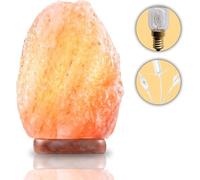 GSG Himalaya Salt Lamp 2-3 - Natural Shape Salt Crystal Lamp from The Salt Range - Salt Lamp with Cable and Replaceable Light Bulb Made of Pure Salt Stone [Energy Class A]