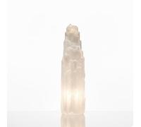 GSG Selenite Crystal Tower Lamp 20cm - Natural Polished Selenite Crystal Mountain Tower Lamp in 4 Sizes Perfect Lamps for Living Room for Healing, Meditation & Gift & for Home Decor/Room Decor
