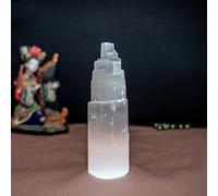 GSG Selenite Crystal Tower - Natural Polished Selenite Crystal Mountain Pillar Tower in 4 Sizes for Healing, Meditation, Gift & for Home Decor, Room Decor (10cm)