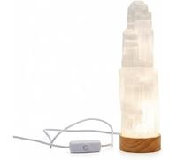 GSG Selenite USB White Light LED Lamp in Various Sizes Pure Selenite Crystal Great for Home Decoration (20 cm)