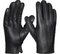 GSG SINCE 1998 Men’s Leather Gloves Chrome-Free Sheepskin Touchscreen Warm Lined Winter Driving Gloves Black Small