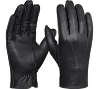 GSG SINCE 1998 Men’s Leather Gloves Chrome-Free Sheepskin Touchscreen Warm Wool Lined Winter Driving Gloves Black X-Large