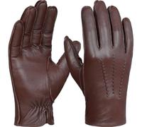 GSG SINCE 1998 Men’s Leather Gloves Chrome-Free Sheepskin Touchscreen Warm Wool Lined Winter Driving Gloves Chestnut Brown X-Large
