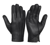 GSG SINCE 1998 Men’s Leather Gloves Chrome-Free Sheepskin Warm Wool Lined Winter Driving Gloves Black Small