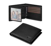 GSG SINCE 1998 Slim Wallets for Mens RFID Blocking Leather Wallets with Zip Coin Pocket,14 Card Holders, 2 ID Window, 2 Banknote Compartments Black