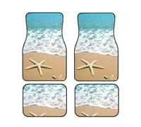 GSGCSBYMLG 3D Beautiful Starfish on Beach Sand printed Car Floor Mat Set of Four Car Decorative Floor Mats