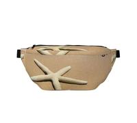 GSGCSBYMLG 3D Beautiful Starfish on Beach Sand Printed Crossbody Waist Pack Waist Bag Casual Chest Bag