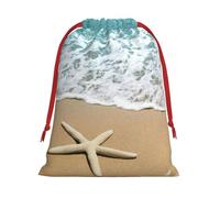 GSGCSBYMLG 3D Beautiful Starfish on Beach Sand printed Drawstring Gift Bag Candy Bag Festive Party Gift Bag