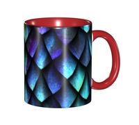 GSGCSBYMLG 3D Magical Dragon Scales Pattern Printed Mug Double Colored Mug Ceramic Mug