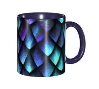 GSGCSBYMLG 3D Magical Dragon Scales Pattern Printed Mug Double Colored Mug Ceramic Mug