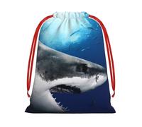 GSGCSBYMLG 3D Shark Fish printed Drawstring Gift Bag Candy Bag Party Gift Bag