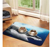 GSGCSBYMLG 3D Shark Fish printed Pet absorbent leather tablecloth Placemat