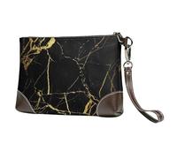 GSGCSBYMLG 3D Stylish Gold Marbling Texture Printed Leather Clutch Makeup Bag Travel Toiletry Bag