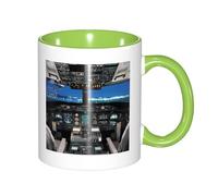 GSGCSBYMLG Airplane Cockpit Printed Mug Double Colour Cup Ceramic Mug Decorative Cup