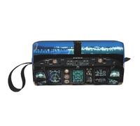 GSGCSBYMLG Airplane Cockpit Printed Receive Bag Small Makeup Bag Travel Toiletry Bag