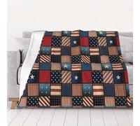 GSGCSBYMLG American Flag Patchwork printed 320g Flannel Blanket decoration blanket