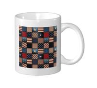 GSGCSBYMLG American Flag Patchwork Printed Cups Ceramic Mug Coffee Cup