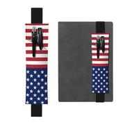 GSGCSBYMLG American Flag Stars Stripes Printed Leather Pen Holder Bookmark Pencil case