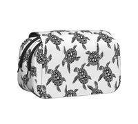 GSGCSBYMLG Animals Sea Turtles Printed Double Clamshell Pen Case Portable Stationery Case