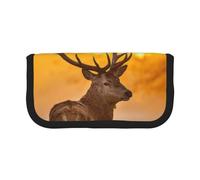 GSGCSBYMLG Antler Red Deer Printed Canvas Pen Case Portable Stationery Case Storage Pouch