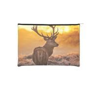 GSGCSBYMLG Antler Red Deer Printed Paper Reusable Cosmetic Bag Makeup Bag