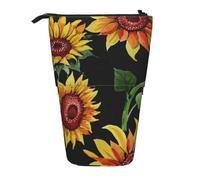 GSGCSBYMLG Beautiful Sunflowers Printed Pencil Telescopic Vertical Pencil Case