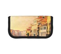 GSGCSBYMLG Beautiful Venice Canal View Printed Canvas Pen Case Portable Stationery Case Storage Pouch