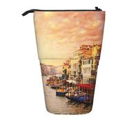 GSGCSBYMLG Beautiful Venice Canal View Printed Pencil Telescopic Vertical Pencil Case