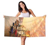 GSGCSBYMLG Beautiful Venice Canal View printed Silver Fox Velvet Beach Towel 27.5x55in Quick Dry Towel