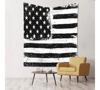 GSGCSBYMLG Black and White American Flag printed tapestry 60x51in Wall Hanging Aesthetic Tapestry