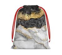 GSGCSBYMLG Black White Gold Foil Marble printed Drawstring Gift Bag Candy Bag Party Gift Bag
