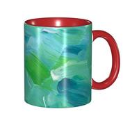 GSGCSBYMLG Blue Oil Paint Texture Printed Mug Double Colored Mug Ceramic Mug