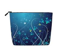 GSGCSBYMLG Blue Swirl Printed Fake Hemp Makeup Bag Travel Toiletry Bag Organizer Bag